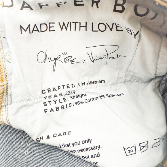 Dapper Boi Dark Wash Denim Straight Jeans Zip Fly Size 30 EUC - Picture 6 of 7